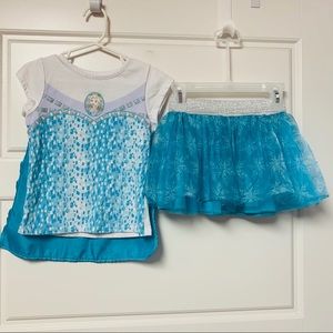 Frozen skirt set with detachable cape, sz 5T